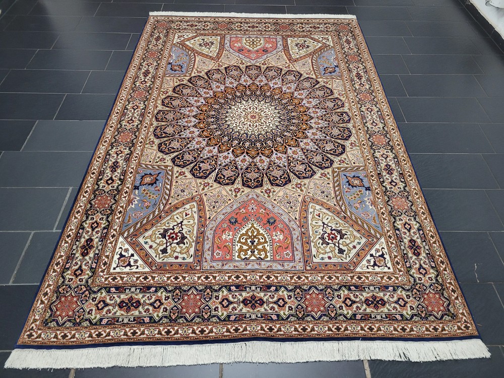 Tabriz carpet 310x205 cm cork wool with silk content fine Ghombad weaving