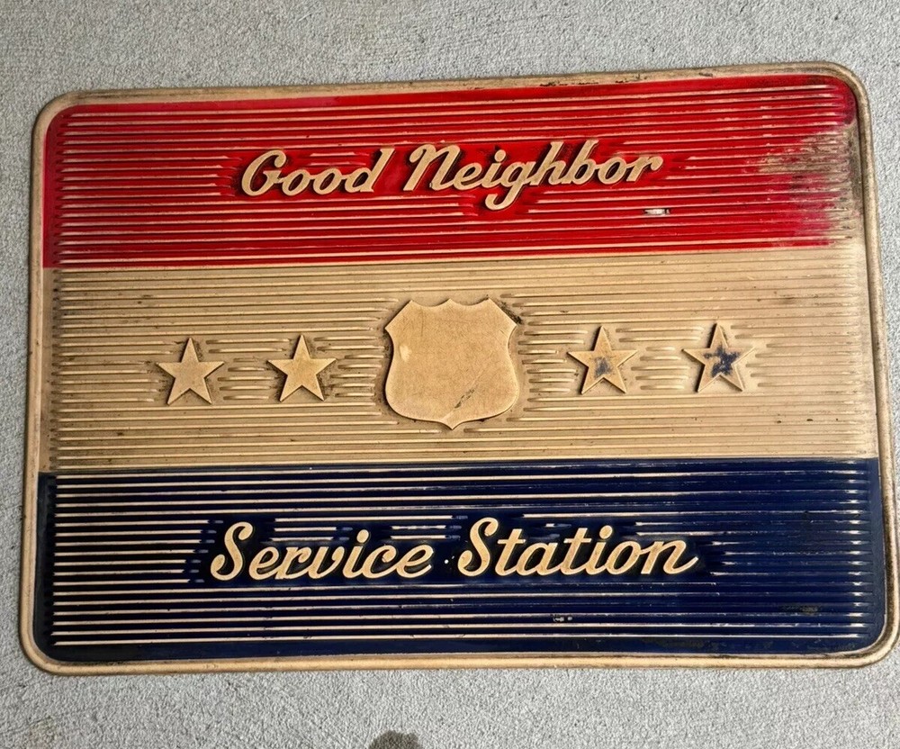 Vintage 1960's Phillips 66 Service Station Floor/Counter Mat Gas Oil Sign HTF