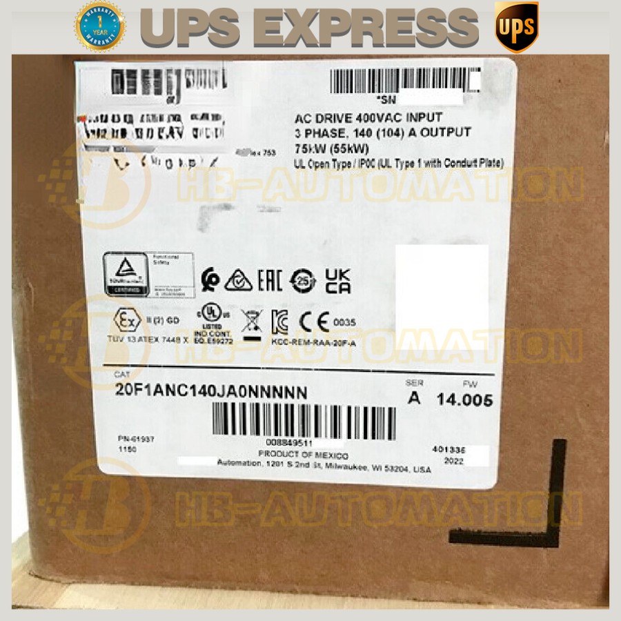 20F1ANC140JA0NNNNN Allen Bradley PowerFlex Air Cooled 753 AC Drive  US Free Tax