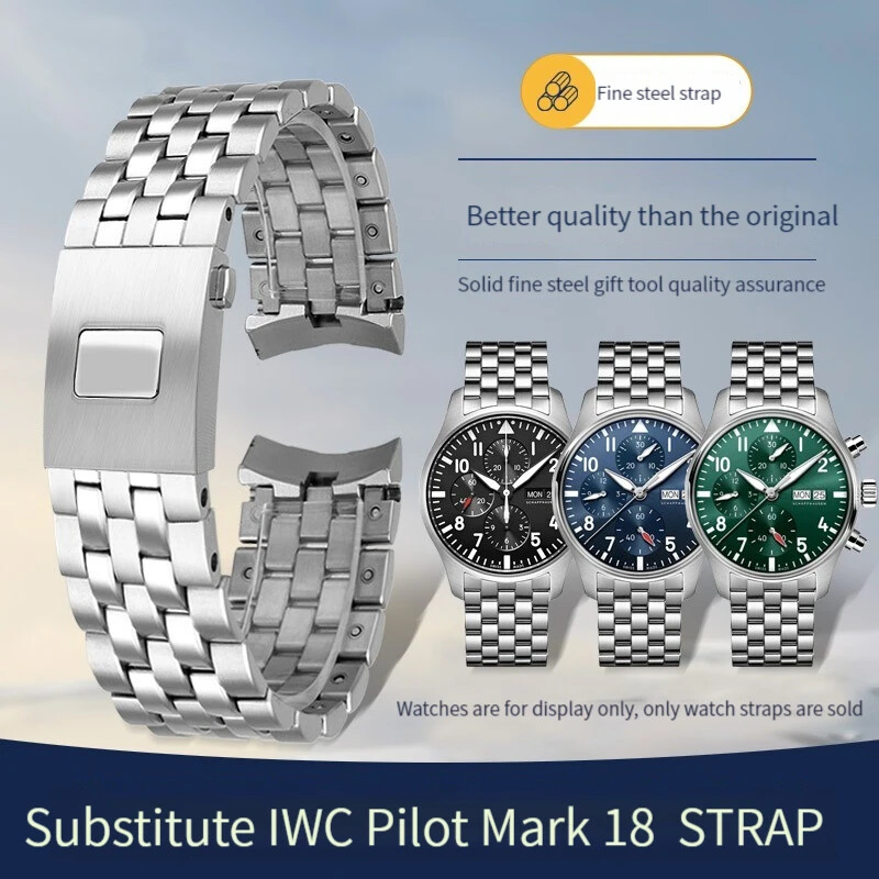 Stainless Steel Watch Strap For IWC Pilot Mark 17 18 IW377714 IW377717 IW377710