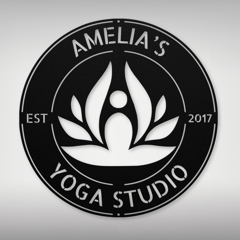 Personalized Yoga Metal Sign Custom Wall Art Home Office Gift Yoga Lover Decor