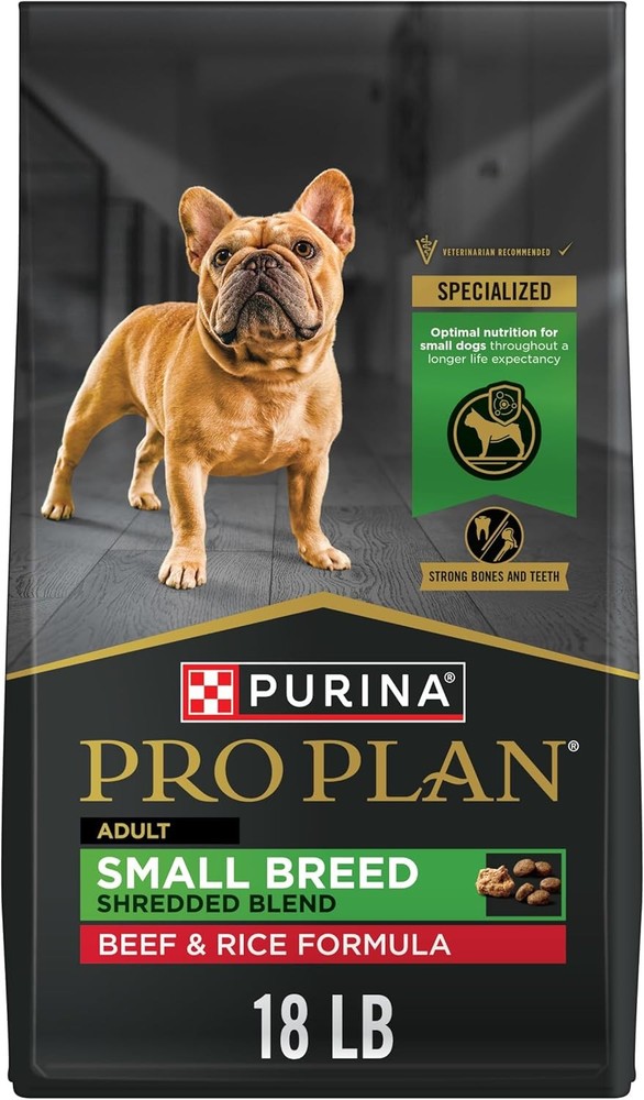 Purina Pro Plan Small Breed Dry Dog Food, Shredded Blend Beef and Rice Formula
