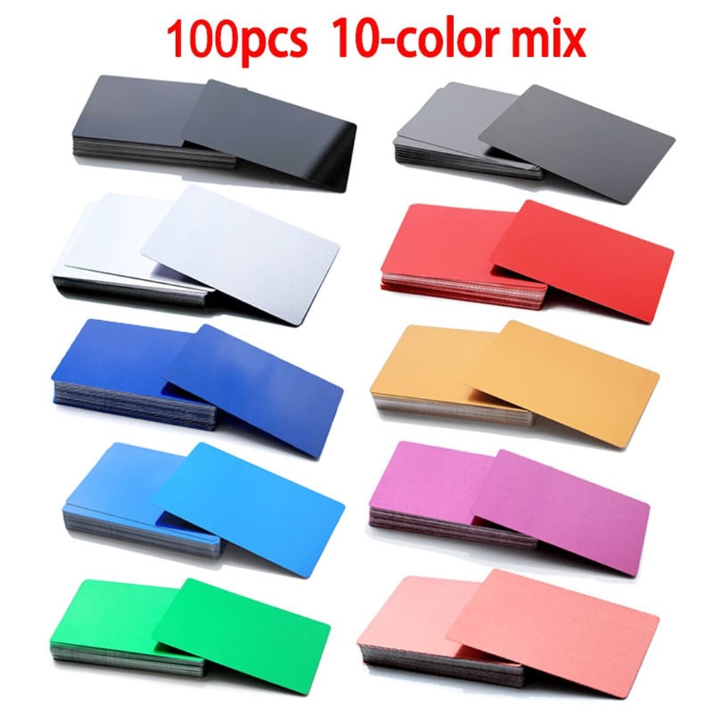TwoTrees 100Pcs Metal Business Card 0.2mm Thickness Aluminum Alloy Blanks Cards