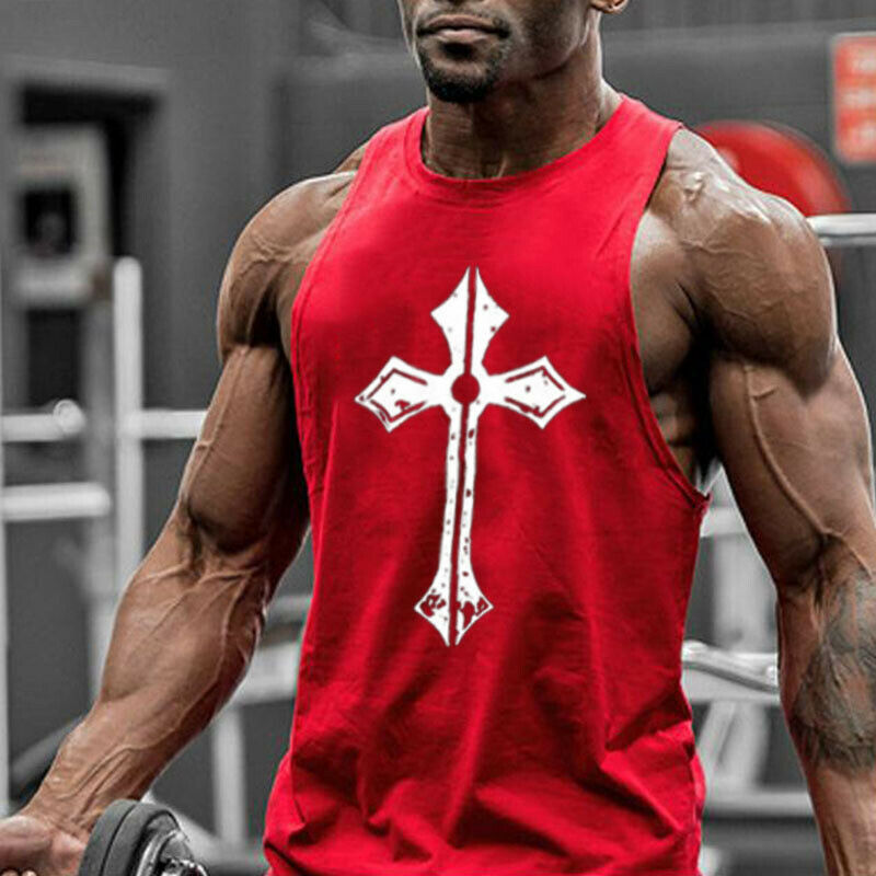Men's Tank Tops Bodybuilding Muscle T Shirt Sleeveless Gym Training Workout Vest