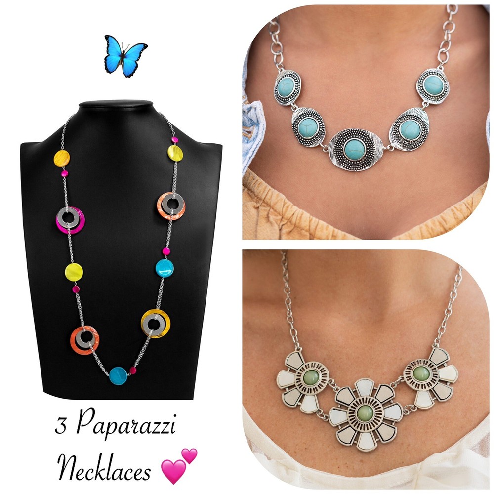Bundle *  Paparazzi Women Necklaces 3 Total with Small Earrings New 💕