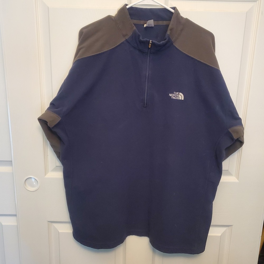 North Face Men's TKA 100 Blue 1/4 Zip Fleece Pullover Size 2XL