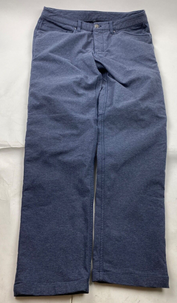 Lululemon ABC Pant Slim Tech Canvas Mens Size 32 Heather Smoke Blue Stretch