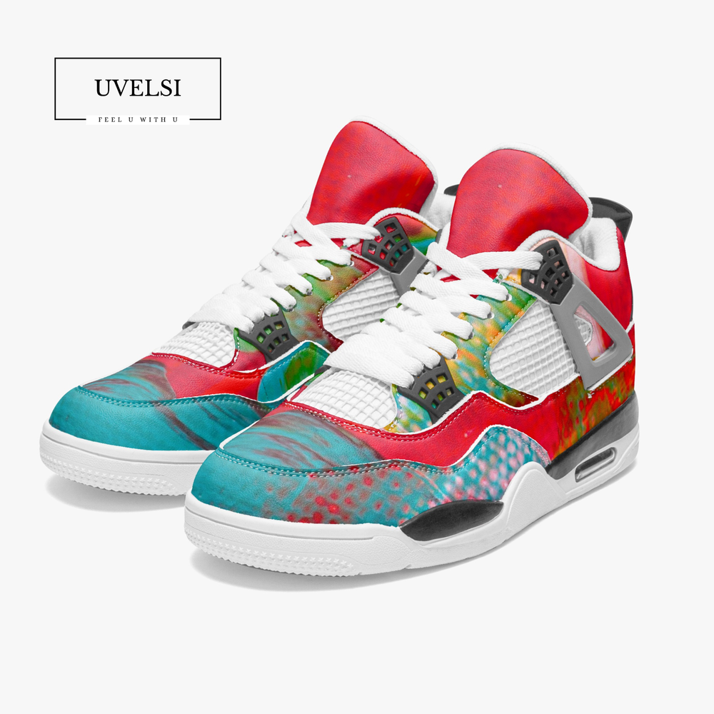 UVelsi Premium Mesh & Leather Unisex Sneakers - Sporty USA Style for Men & Women