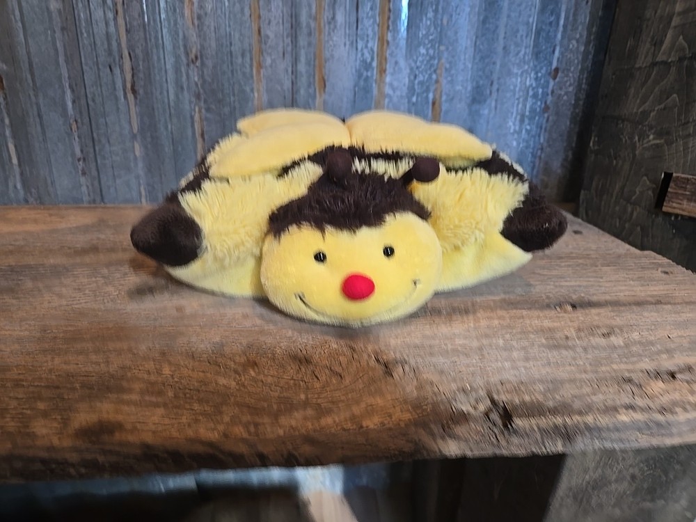 2010 Pillow Pet Pee Wees Bumbly Bumble Bee 12 Inch Plush Stuffed Animal Yellow Brown