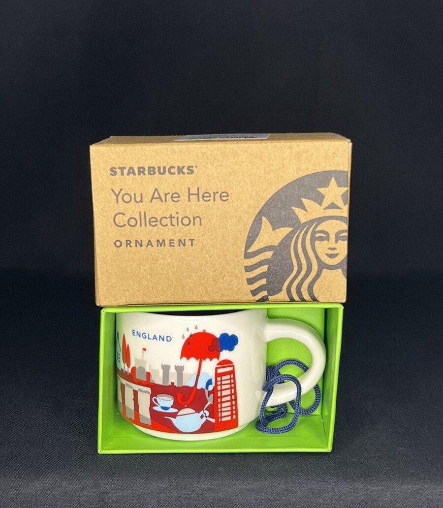 Starbucks 2oz ENGLAND Demitasse You Are Here YAH mug Ornament Espresso Cup Mini
