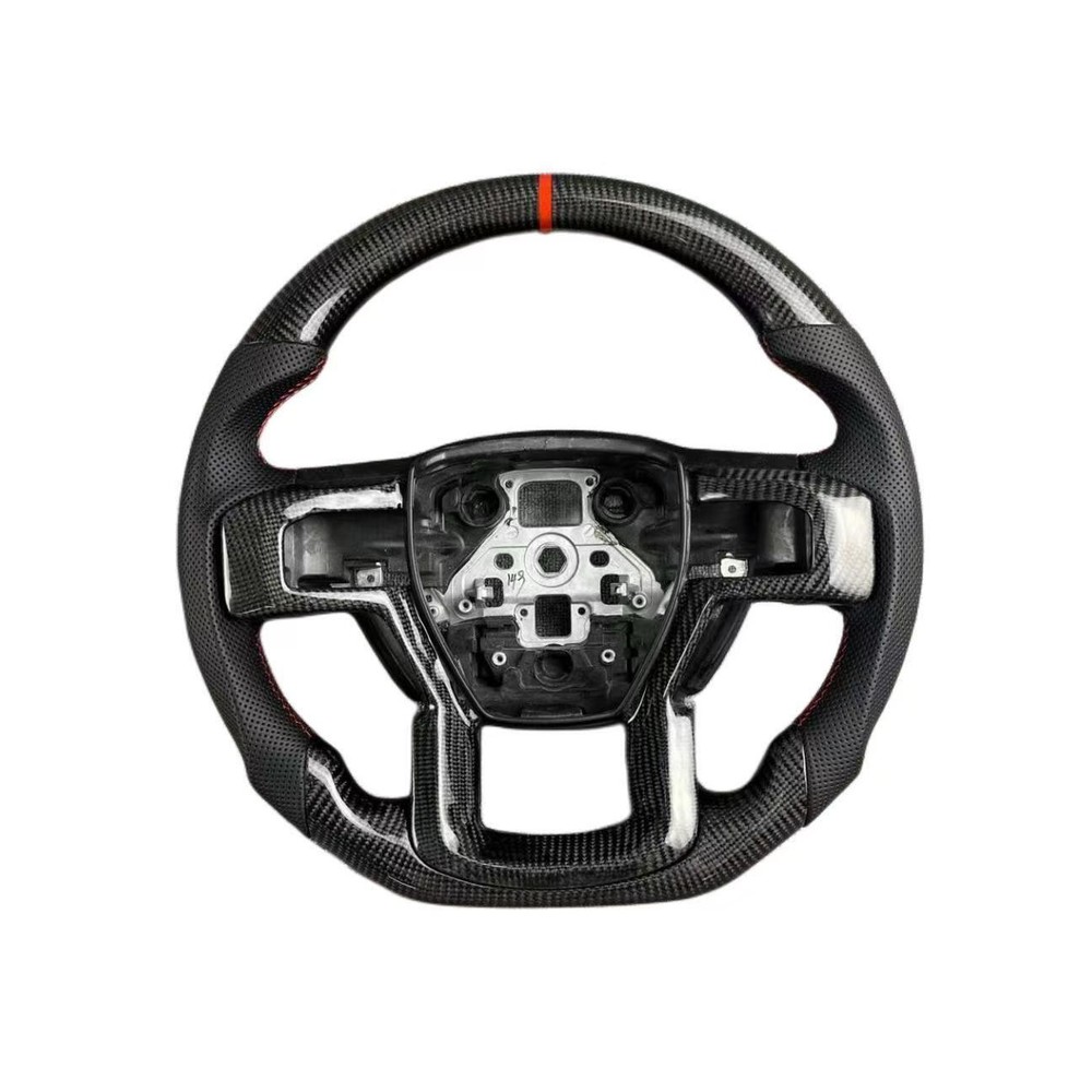 Real Carbon Fiber Sport Steering Wheel For Ford Raptor F150 2015-2020 W/Paddles