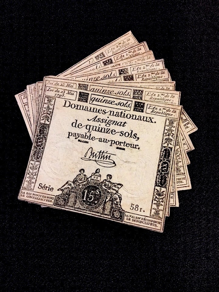 FRENCH REVOLUTION MONEY 1793   historical banknote collectible