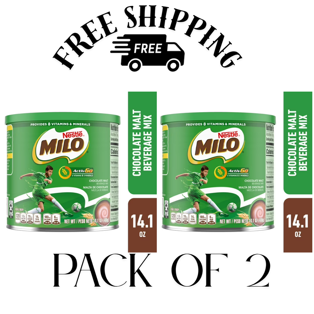 (PACK OF 2) Nestle Milo Active Go Chocolate Malt Powder Drink Mix, 14.1 oz