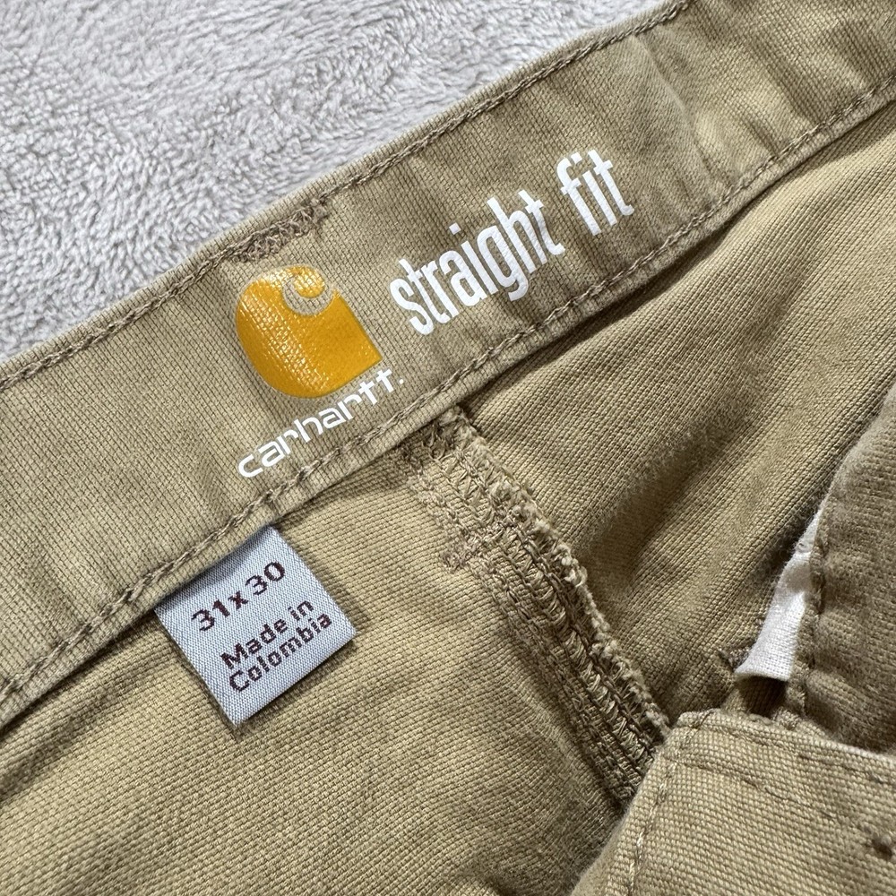 Carhartt Pants Mens (31x30) Khaki Work Pant Straight Fit Canvas 102821-253