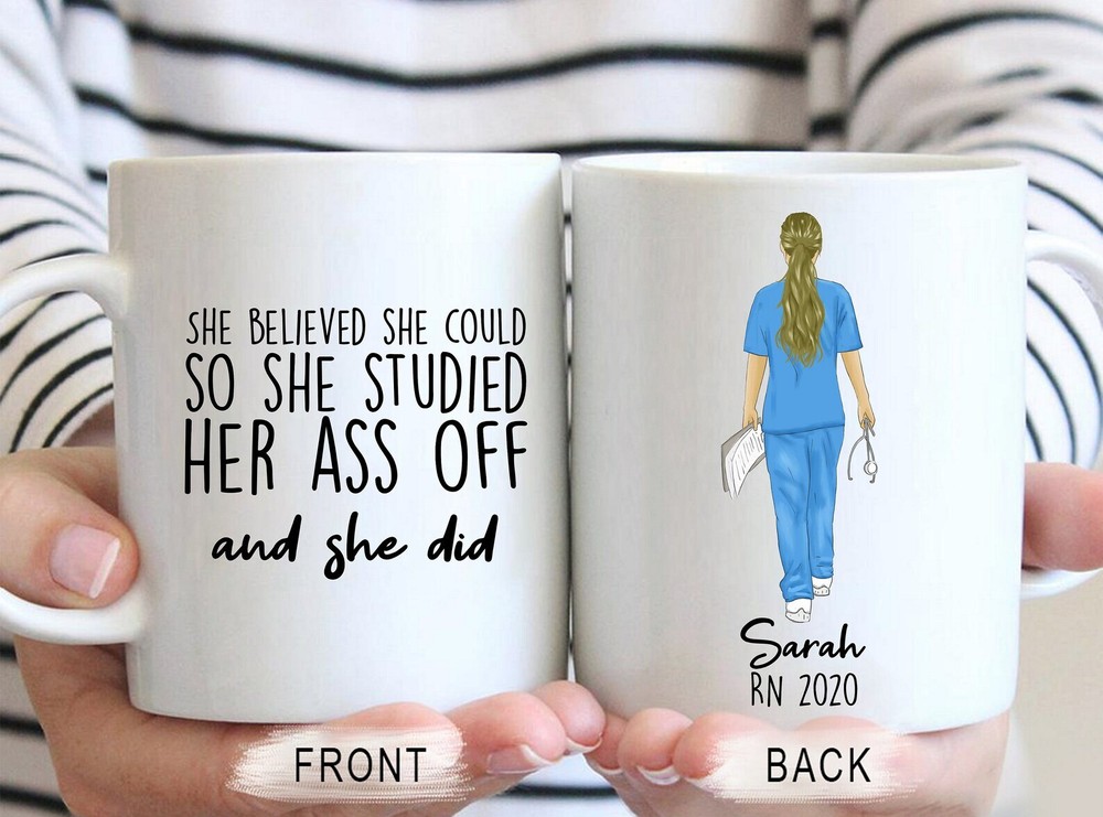 Personalized Nurse Graduation Gift She Believed She Could She Studied Her Ass