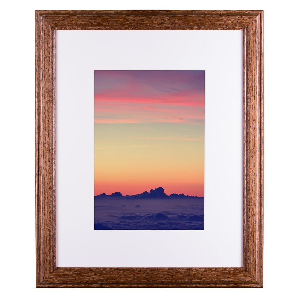 Wiltshire 236 Brown Hardwood Picture Frame with Single White Mat