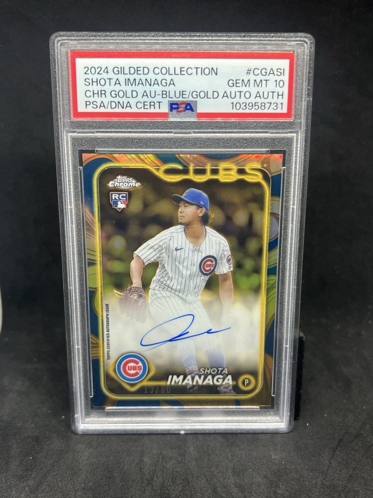 2024 Topps Gilded Collection Shota Imanaga Blue Rookie Auto #/50 PSA 10