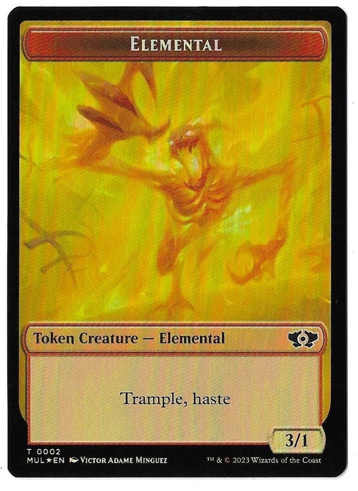 MTG Elemental Zombie FOIL March of the Machine (MOM) Double Sided Token Unplayed-image