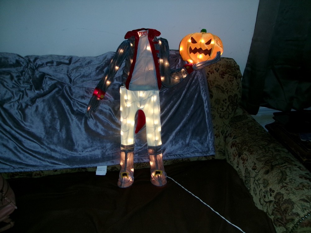 lights up halloween headless pumpkin man