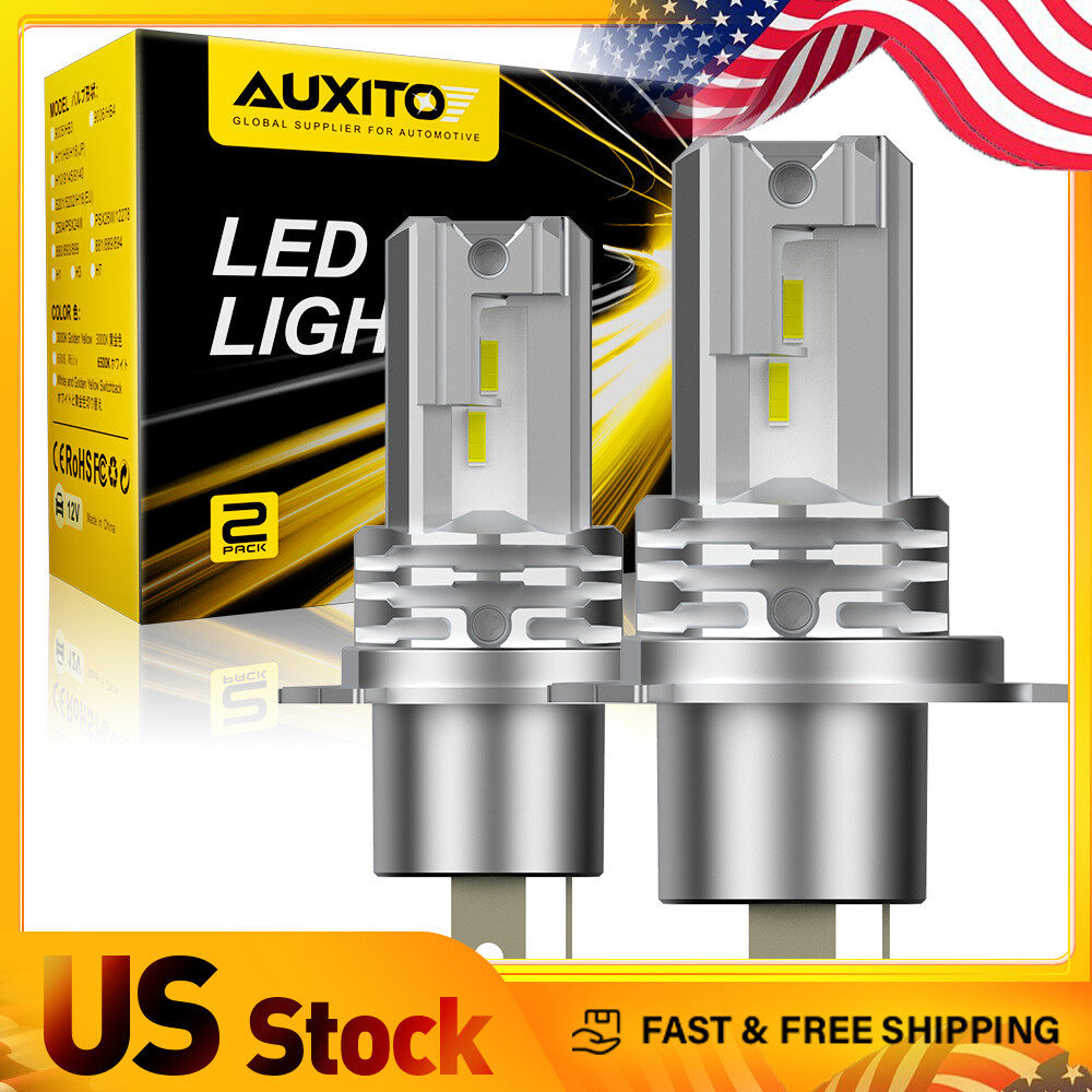 AUXITO Combo 2 H4 9003 LED Headlight Bulbs Low High Beam 60000LM Super Bright