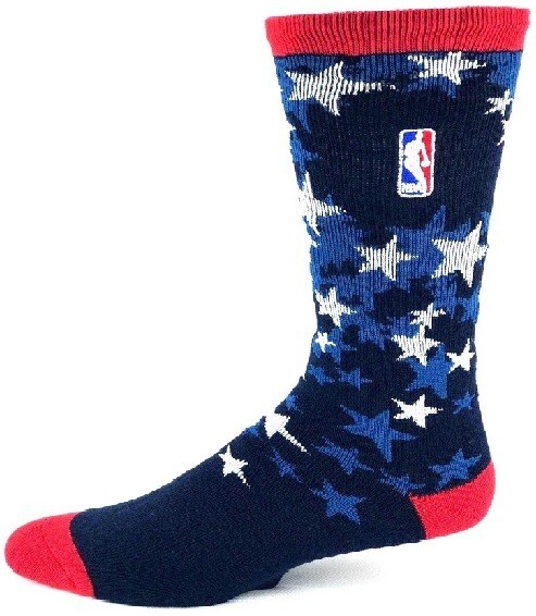 NBA Logoman Navy Patriotic Veteran USA Olympic Military United States Crew Socks