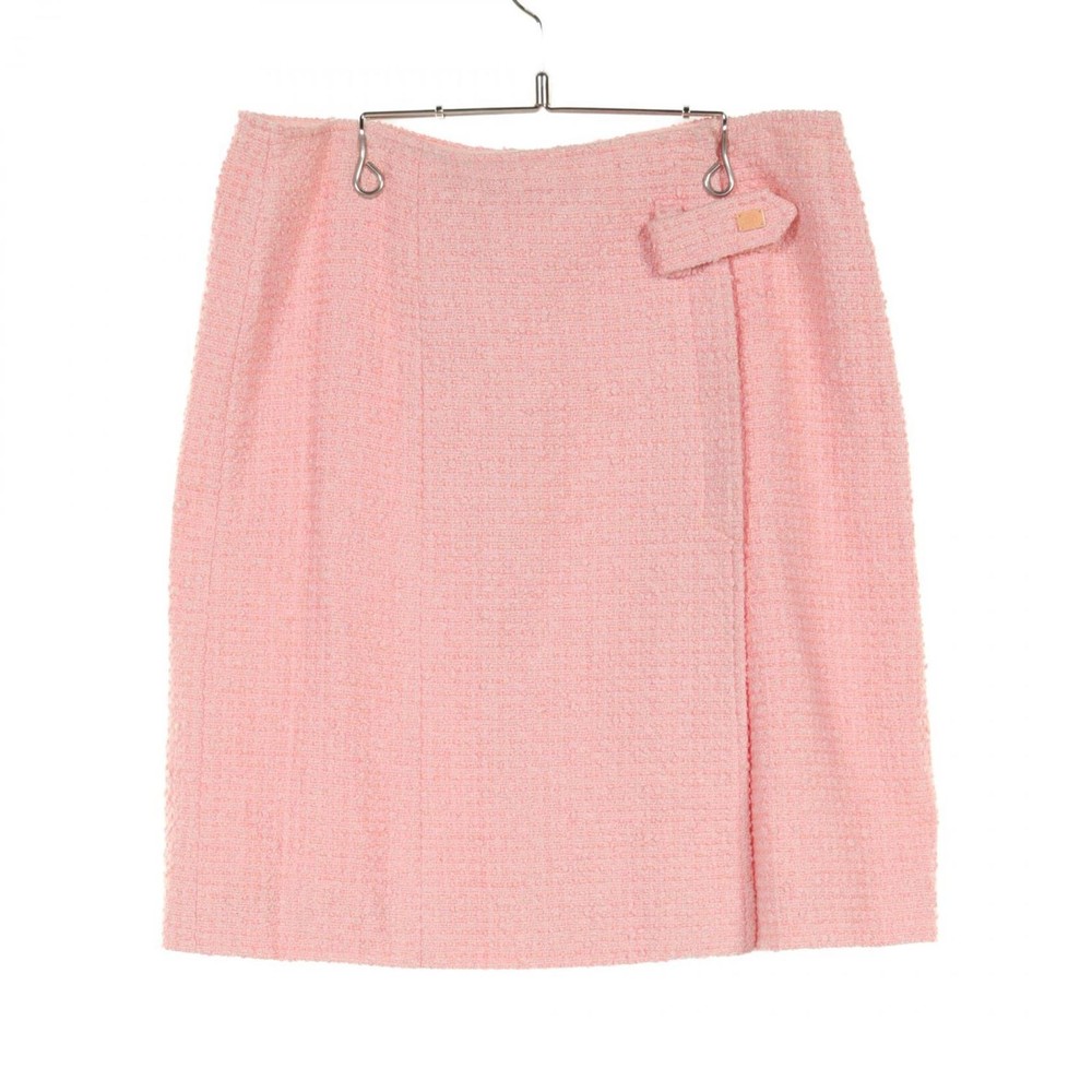 Chanel Coco Mark Pink Skirt  Size 40  Rank A  Authentic  From Japan