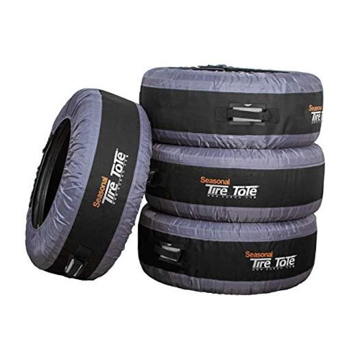 Seasonal Tire Tote | Spare Tire Cover | One Size Regular Tire Totes - 4 Pack-image