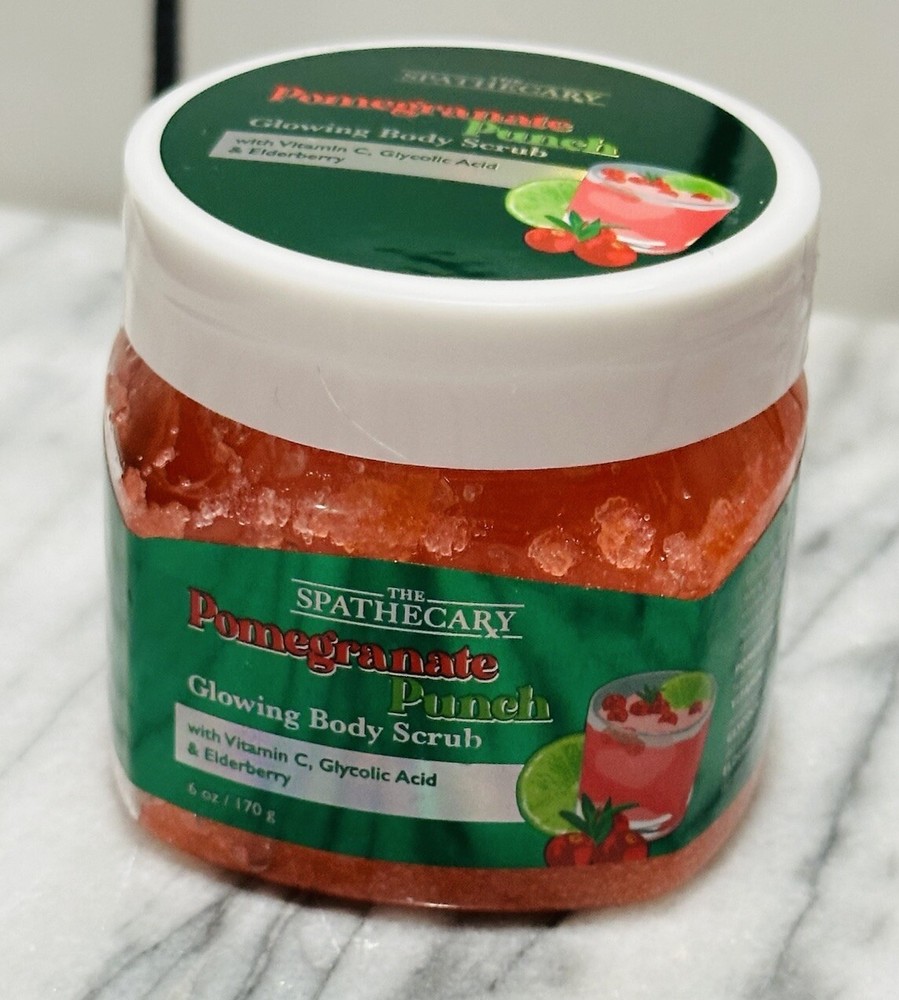 The Spathecary Pomegranate Punch Glowing Facial Body Scrub W/ Vit. C.  6 Oz
