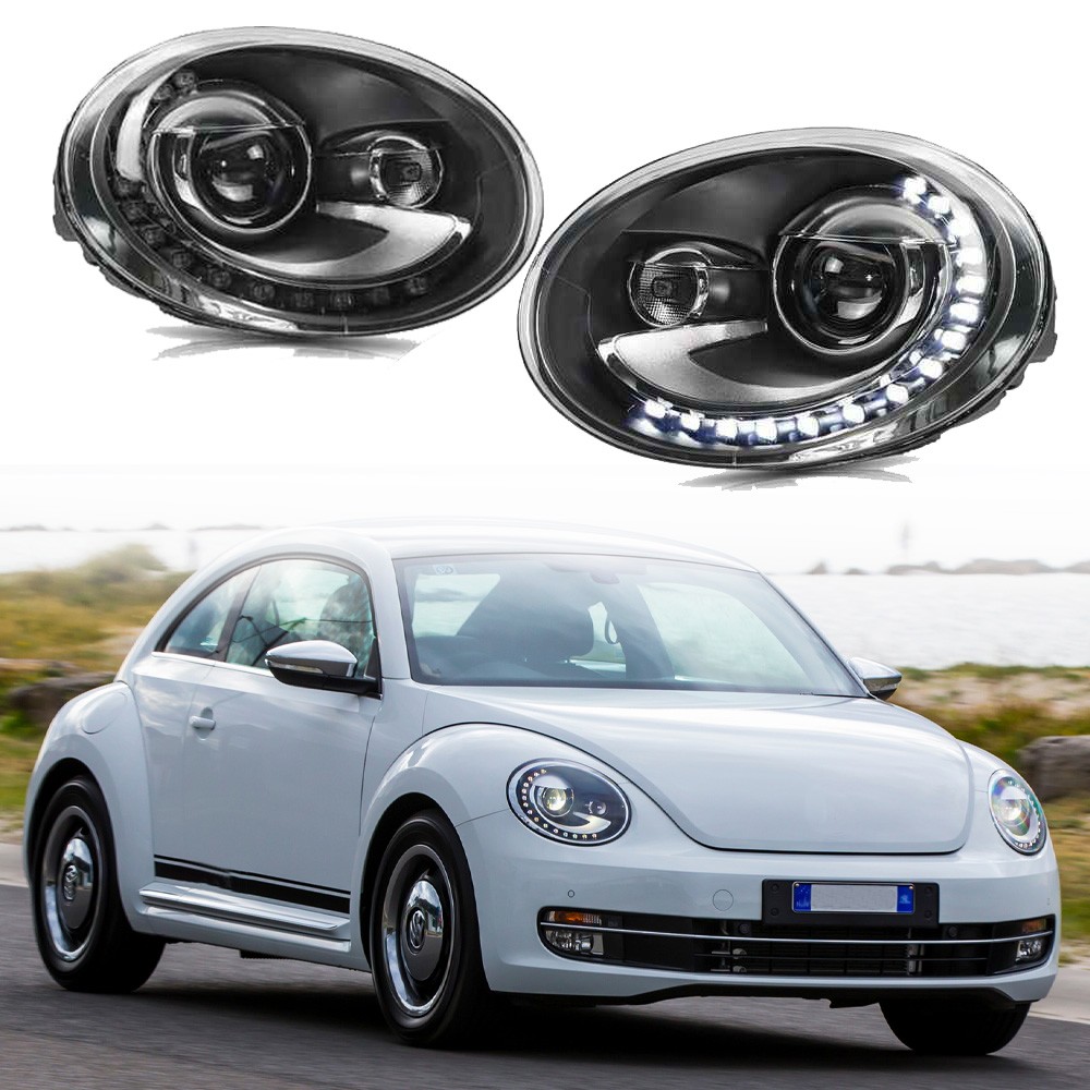 Pair LED Headlights Assembly Headlmps Left+Right For 2012-2019 Volkswagen Beetle