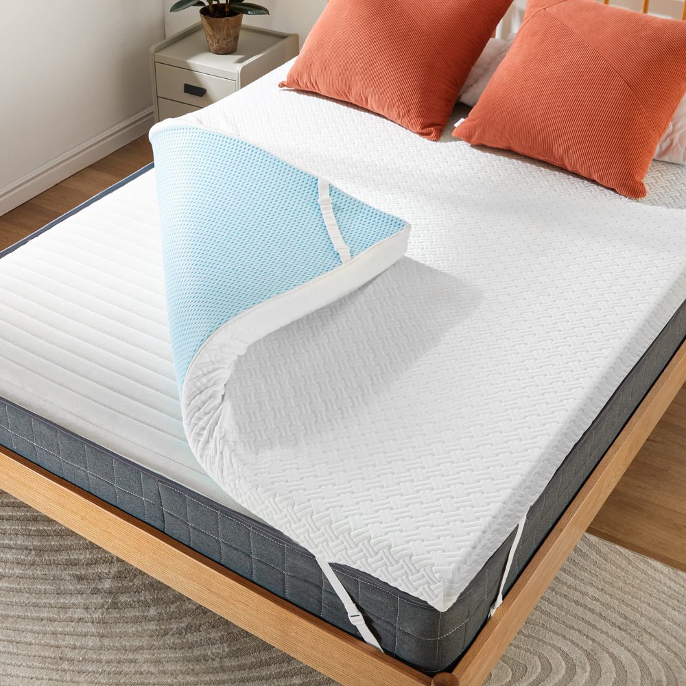PERLECARE 4 Inch Memory Foam Mattress Topper Full Size, High-Density Mattress...