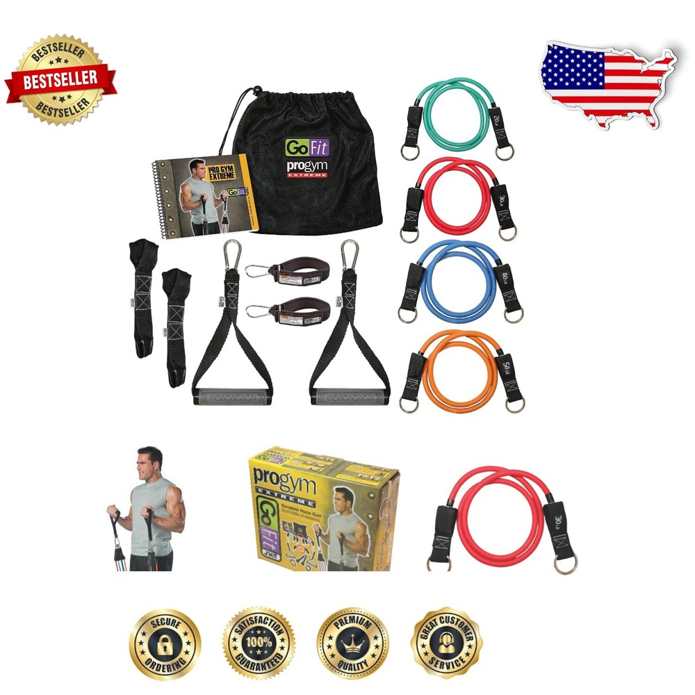 Extreme Pro Gym Set with Attachables: 4 Resistance Bands for Versatile Training