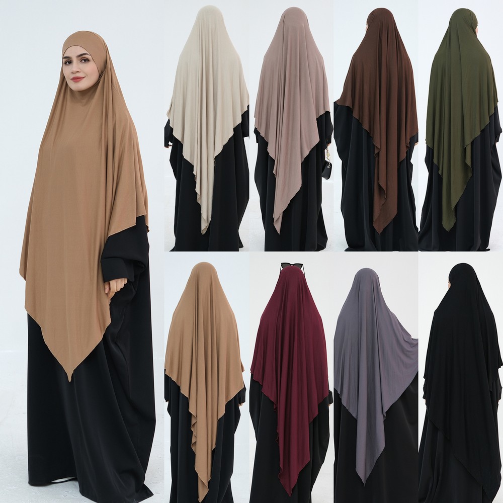 Muslim Women Khimar Prayer Scarf Hijab Niqab Head Wrap Shawl