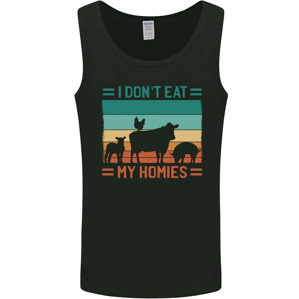 I Dont Eat My Homies Funny Vegan Vegetarian Mens Vest Tank Top
