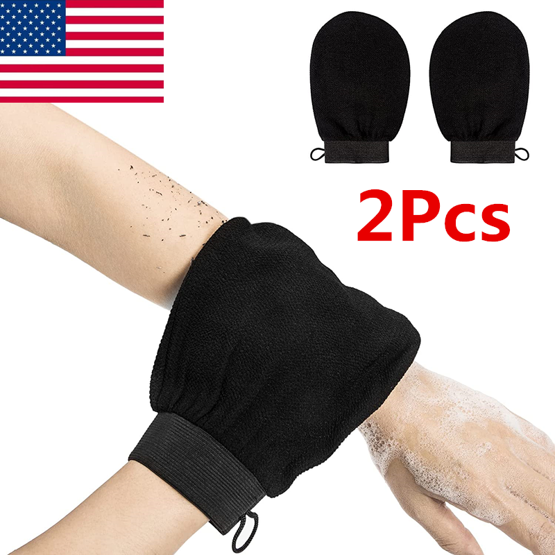 2 Silky Smooth Skin Exfoliating Mitt-Large Size Deep Cleaning Exfoliating Glove