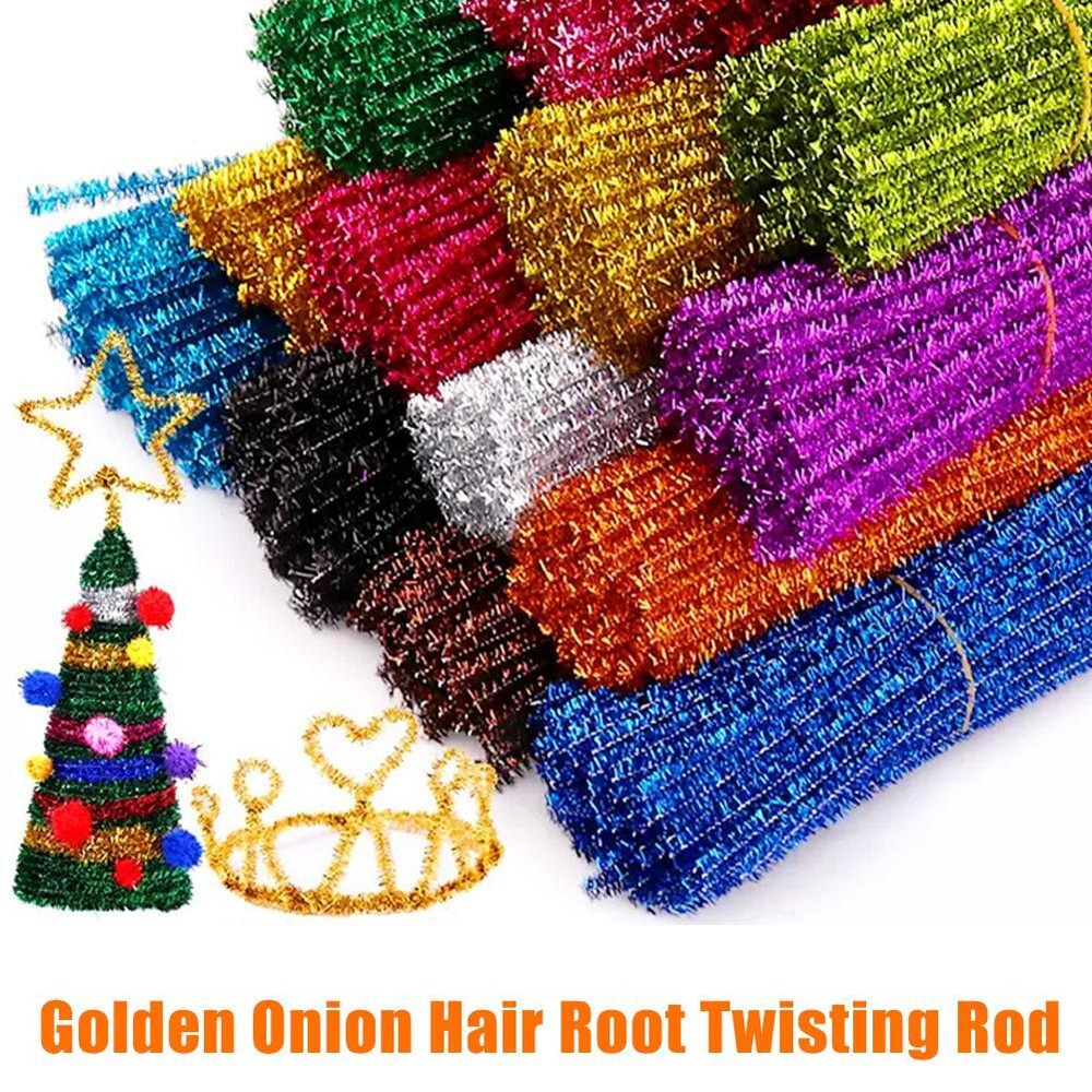 100PCS Christmas Supplies Glitter Bulk Fuzzy Sticks for DIY Art and Craft New G7