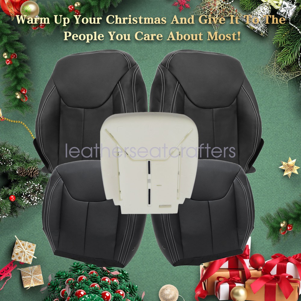 For 2013-2017 Jeep Wrangler Rubicon Front Bottom & Top Seat Cover & Foam Cushion