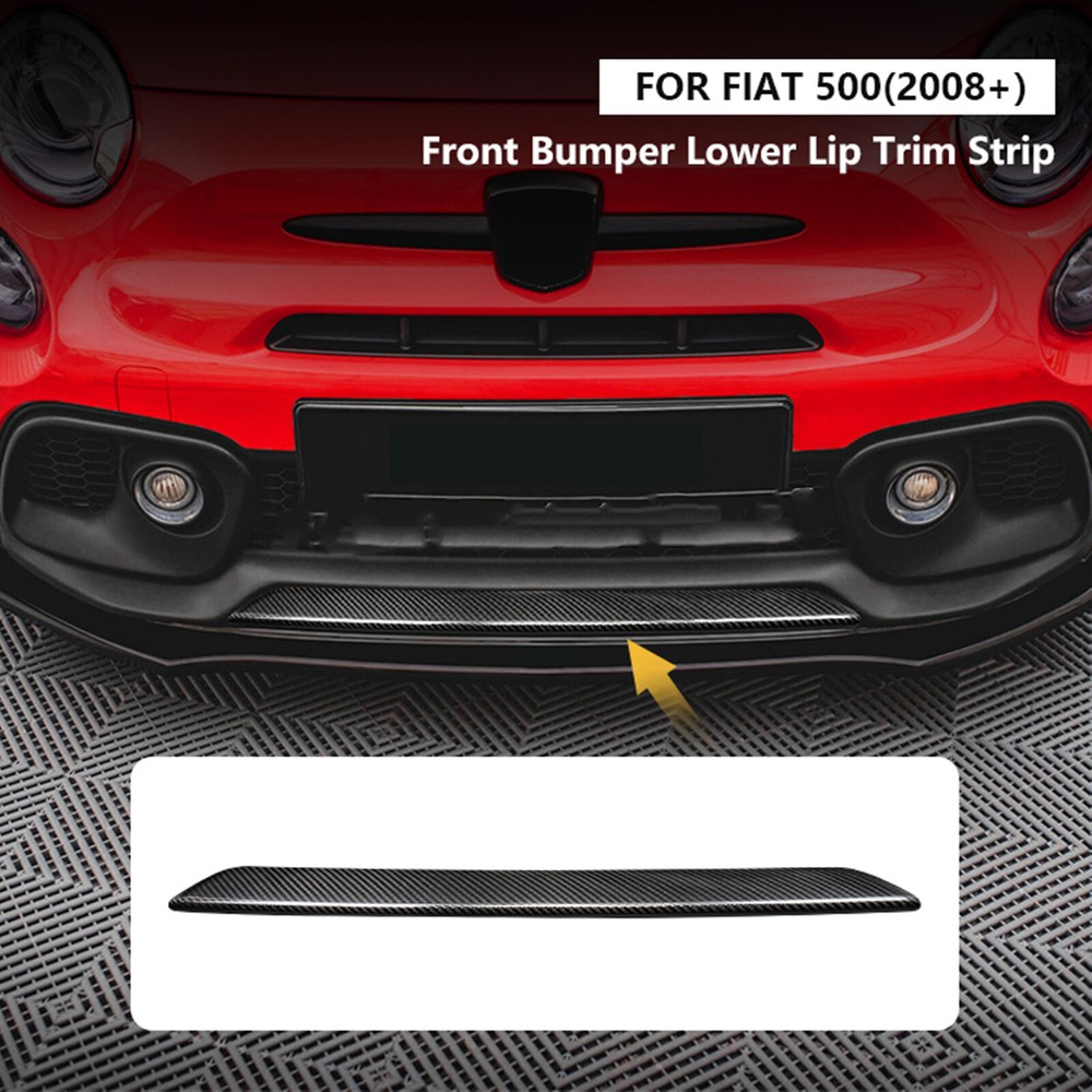 Carbon Fiber Car Front Bumper Lower Spoiler Lip Trim For Fiat 500 2008-2024 1PCS