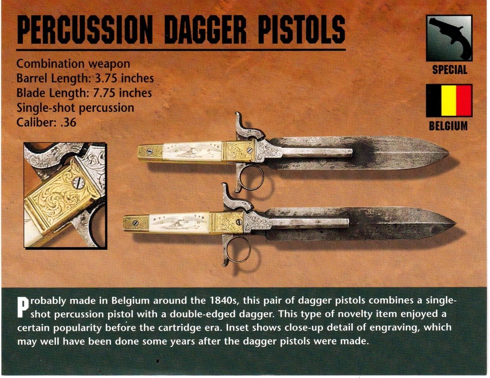 Percussion Dagger Pistols Classic Firearms Photo Card u