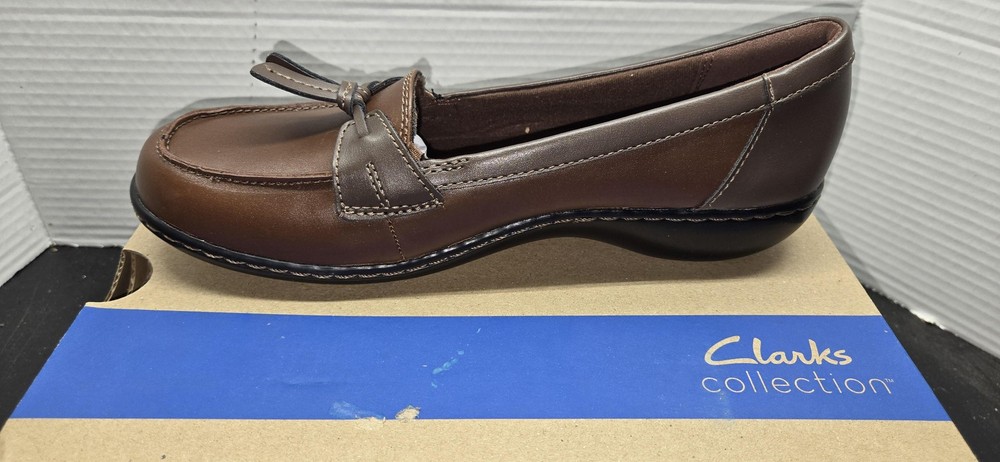 Clarks Ashland Bubble Shoes Womens Size 8.5N Brown Multi Leather Loafers 67330