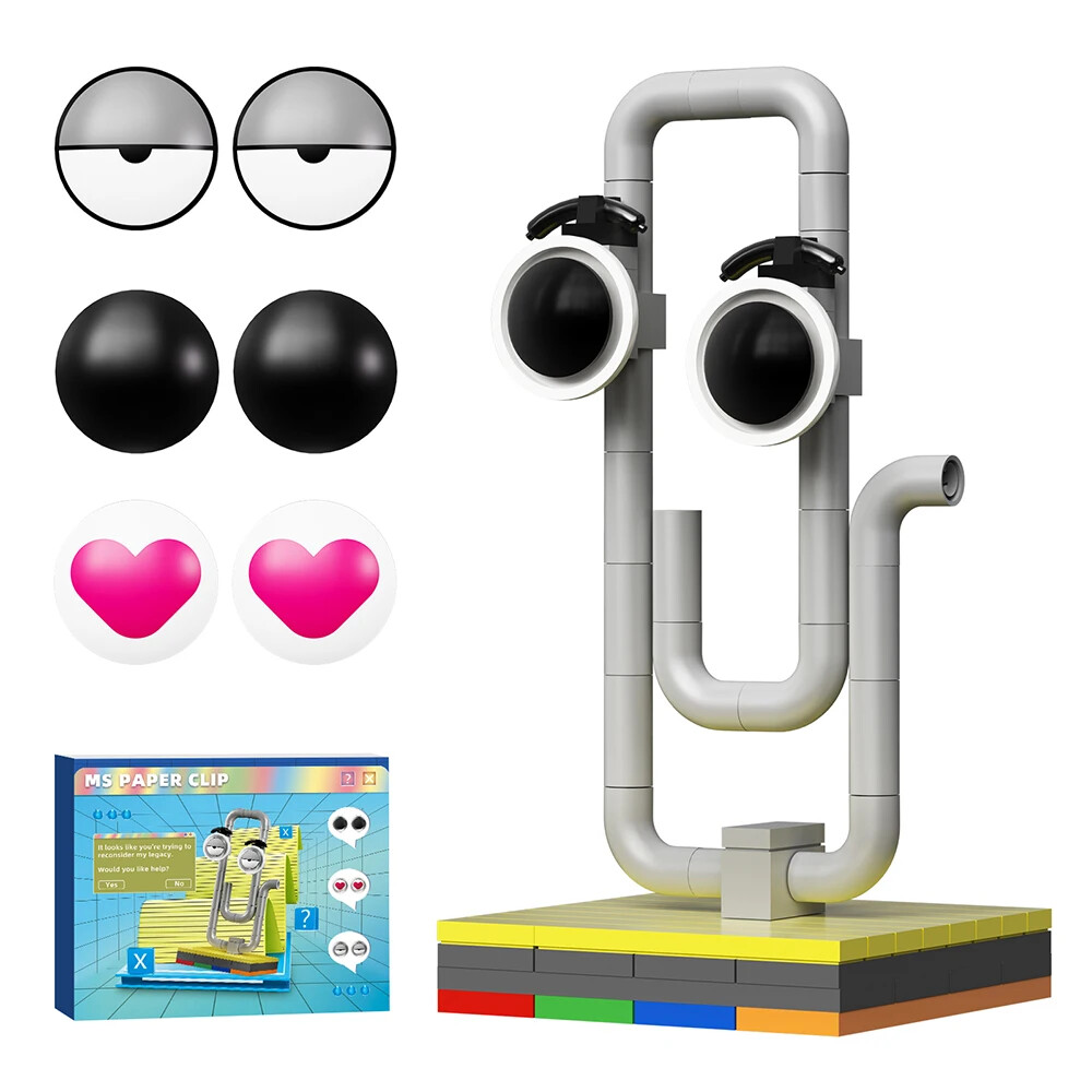 MOC Office Little Assistant Clippy Building Toys 3 Kinds of Interchangeable Eyes