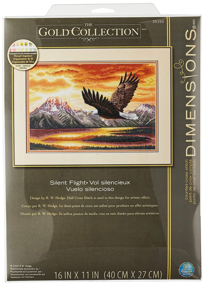 Dimensions Gold Collection Counted Cross Stitch Kit The Silent Flight Beige Design