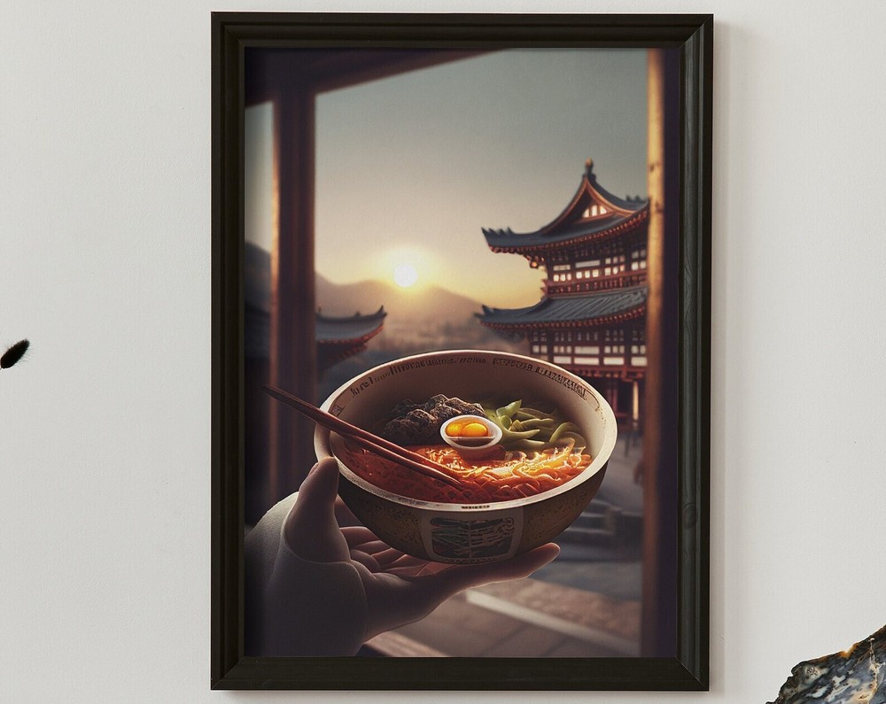 Korean Temple Bibimbap Art Print - Traditional Food Wall Decor  
