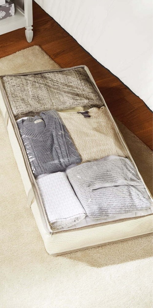 Underbed Canvas Storage Organizer for Clothes Shoes and More