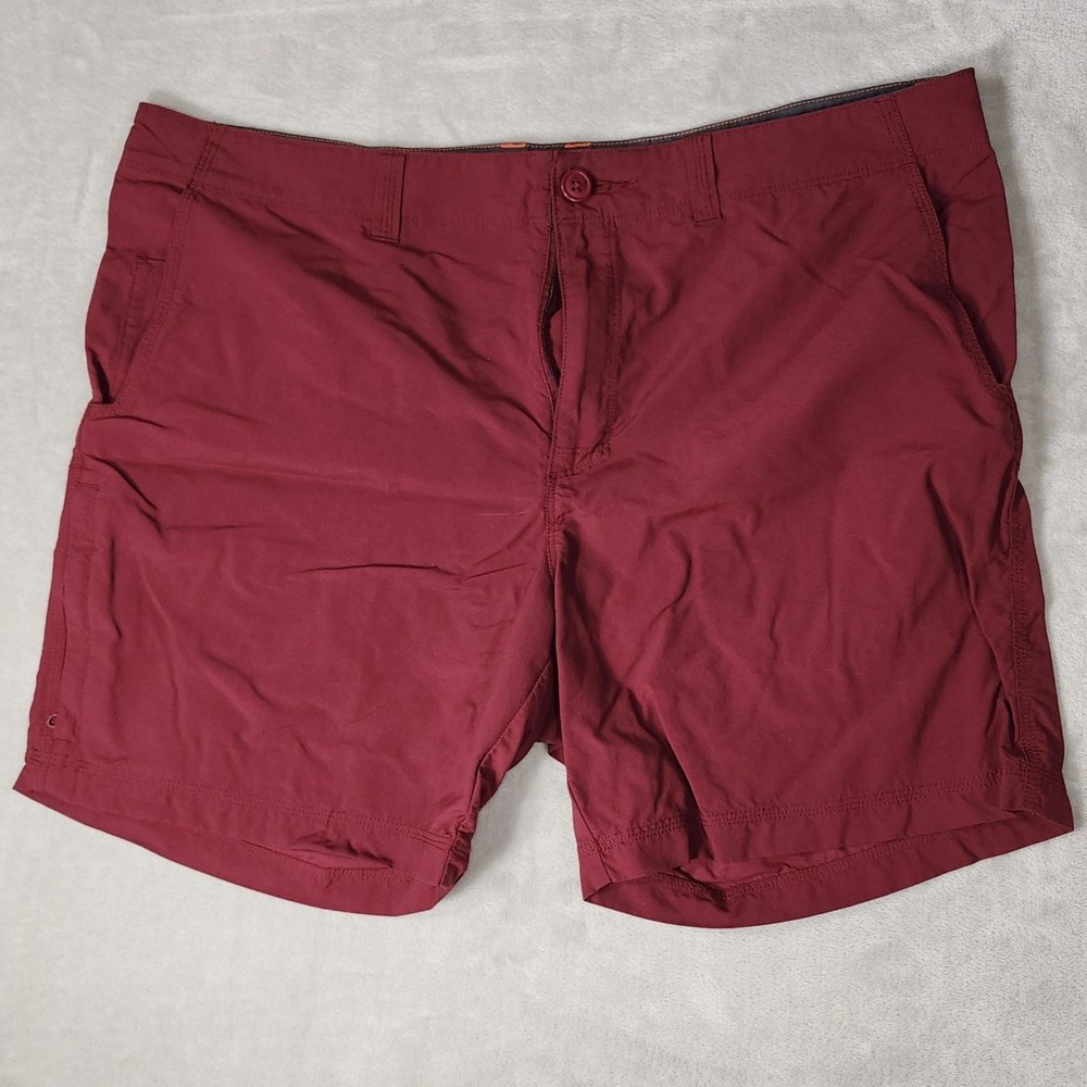 Mountain Hardwear Mens 38 Red Wine Chino Shorts with Side Zip Pocket Beach Ready
