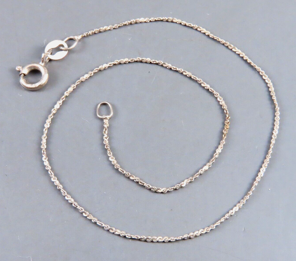STERLING SILVER Super Skinny TWISTED SERPENTINE CHAIN BRACELET 9.25