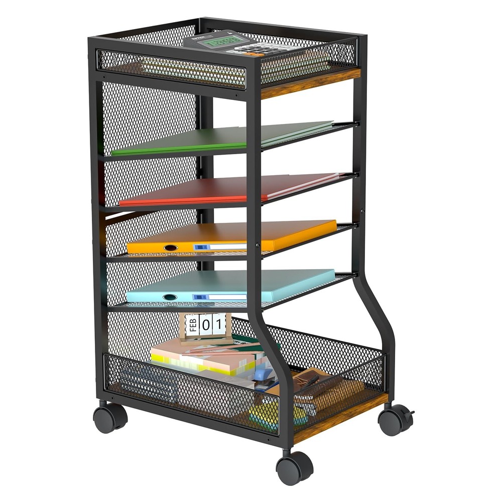 6-Tier Standing File Organizer for Office Desk Storage and Organization