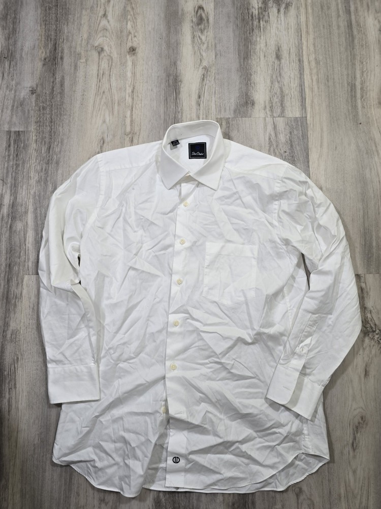 David Donahue white dress shirt mens size 15.5 long sleeve all cotton