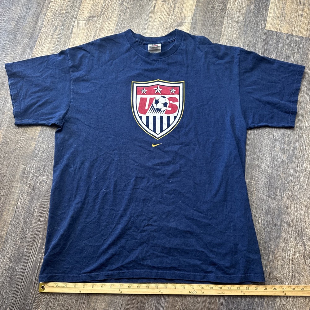 VTG Nike Soccer Shirt Adult XL Navy US Soccer USMNT Team USA USWNT Olympics
