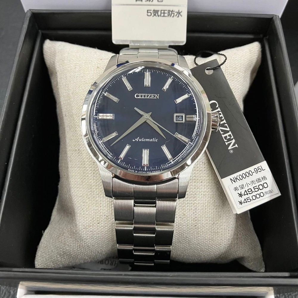 Citizen NK0000-95L Date St.Steel Black Slv 5Bar Automatic Mens Watch Authentic