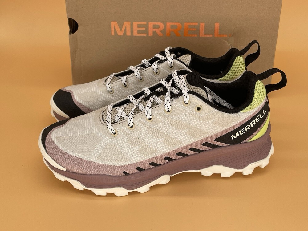 Size 9.5M Merrell Speed Eco Women Hiking Shoes J037368 Oyster / Burlwood Medium
